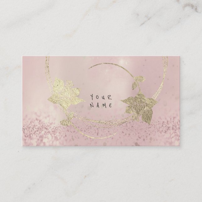 Foxier Gold Rose Pink Blush Pearly Floral Glitzer Visitenkarte (Vorderseite)