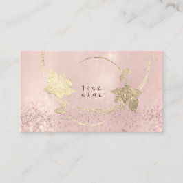 Foxier Gold Rose Pink Blush Pearly Floral Glitzer Visitenkarte