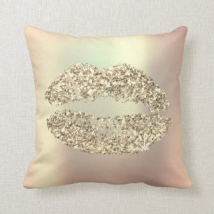 Foxier GoldGlitzer-Kuss-Lippenbezauberndes Kissen