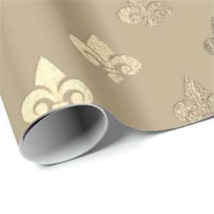 Foxier Sepia-Goldmetallische Lilie Geschenkpapier