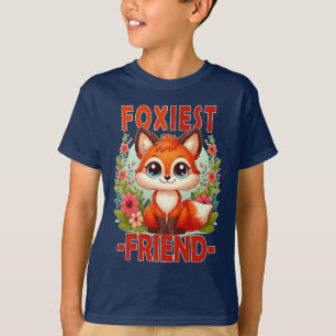 Foxiest Friend Pun. Niedlicher Baby Fox Welpe Cart T-Shirt