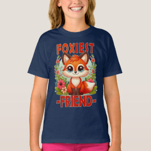 Foxiest Friend Pun. Niedlicher Baby Fox Welpe Cart T-Shirt