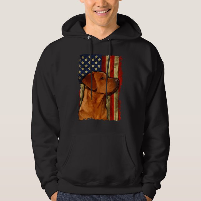 Foxred Labrador Retriever Us Flag Fox Red Labrador Hoodie (Vorderseite)
