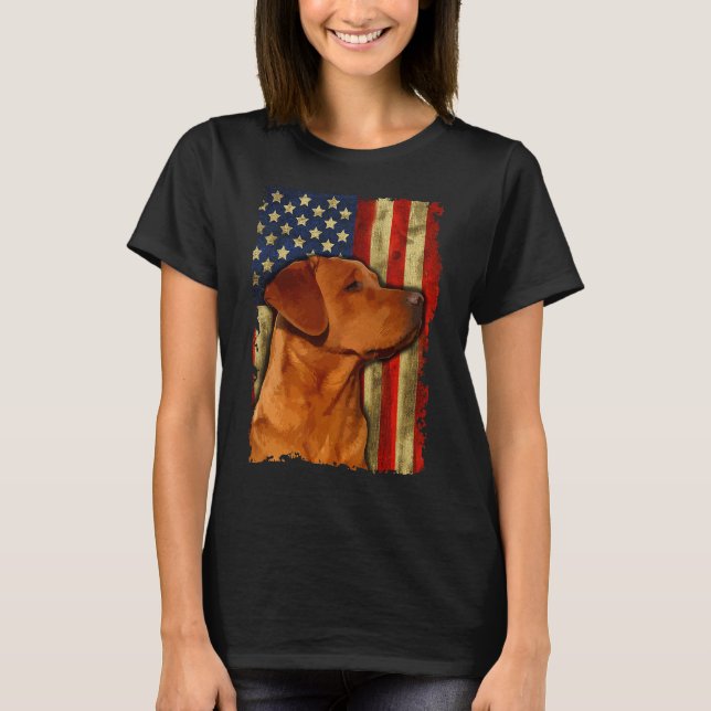 Foxred Labrador Retriever Us Flag Fox Red Labrador T-Shirt (Vorderseite)