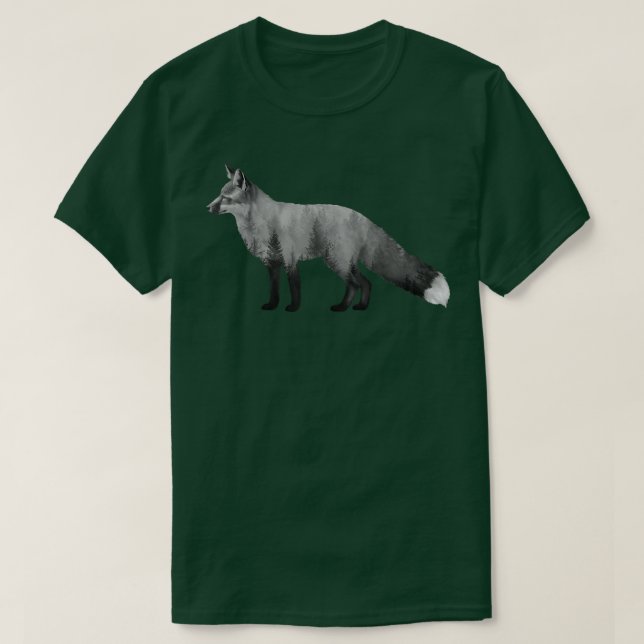Foxsilhouette Füchse füttern Doppelexposition Fox  T-Shirt (Design vorne)