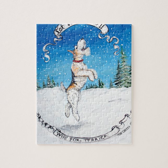Foxterrier-Schnee Puzzle (Vertikal)
