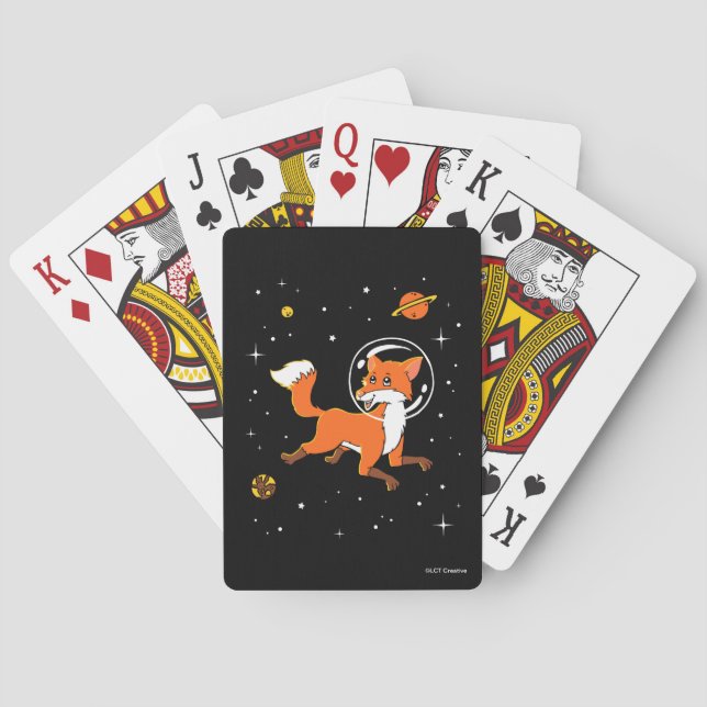Foxtiere im Weltraum Spielkarten (Rückseite)
