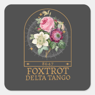 Foxtrot Delta Tango, 8647 Anti-Trump Quadratischer Aufkleber