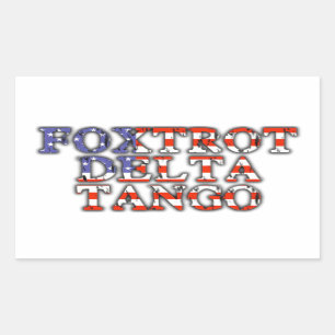 Foxtrot Delta Tango American Flag Rechteckiger Aufkleber
