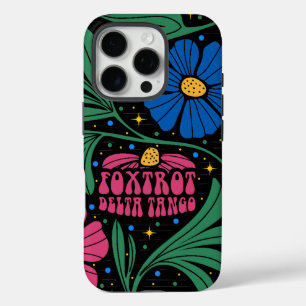 Foxtrot Delta Tango Blume Boho iPhone 16 Pro Hülle