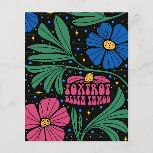 Foxtrot Delta Tango Blume Boho Flyer (Vorne)