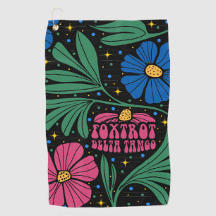 Foxtrot Delta Tango Blume Boho Golfhandtuch