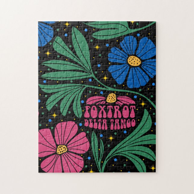 Foxtrot Delta Tango Blume Boho Puzzle (Vertikal)