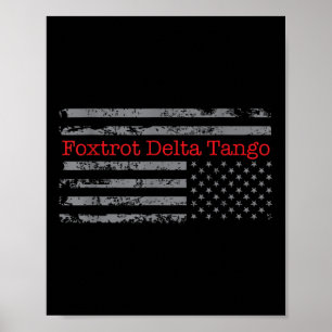 Foxtrot Delta Tango Flag Vintag Updown Usa F Poster