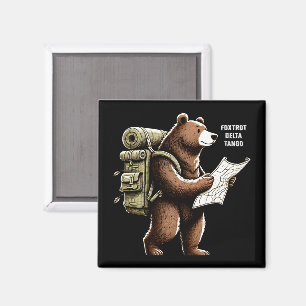 Foxtrot Delta Tango Funny Bear Magnet
