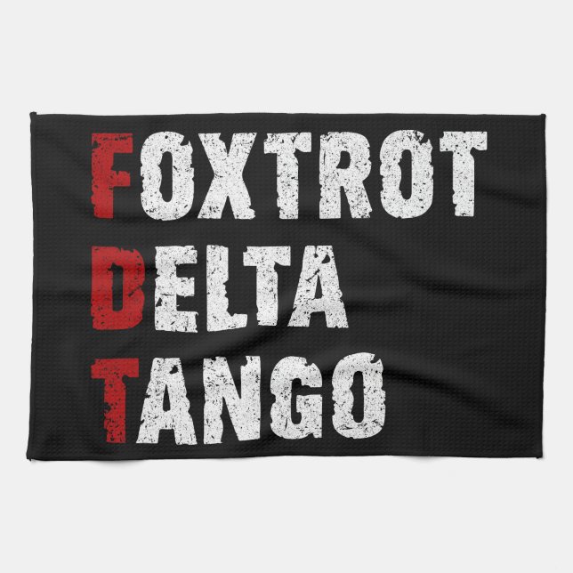 Foxtrot Delta Tango Geschirrtuch (Horizontal)
