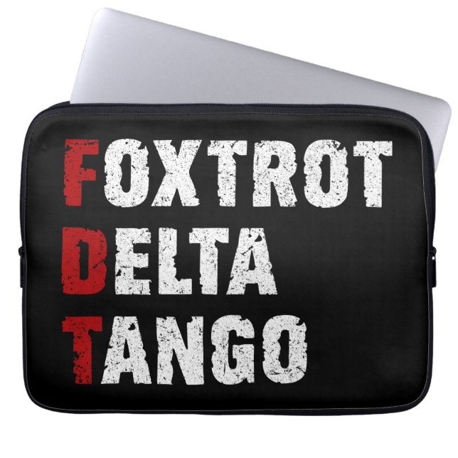 Foxtrot Delta Tango Laptopschutzhülle (Vorderseite)