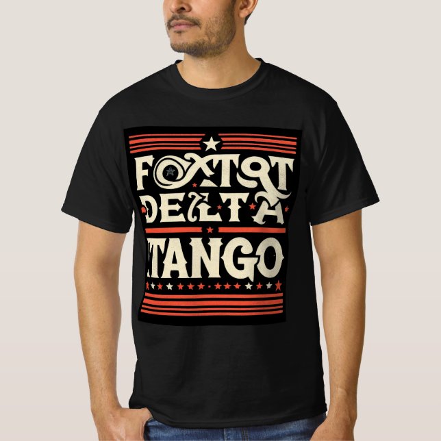 Foxtrot Delta Tango Verstörte Patriotische Phoneti T-Shirt (Vorderseite)