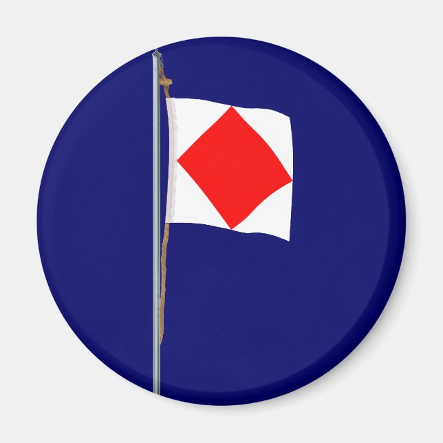 Foxtrot I mit Behinderung Signalflagge Magnet (Vorne)