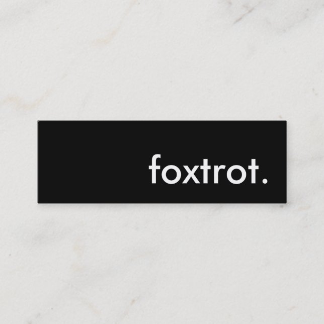 Foxtrot. Mini Visitenkarte (Vorderseite)