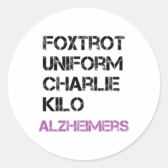 Foxtrot Uniform Charlie Kilo für Heimers Premium Runder Aufkleber (Vorderseite)