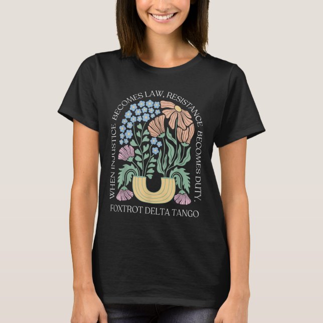 Foxtrots Delta Tangos Funny Blume Boho T-Shirt (Vorderseite)