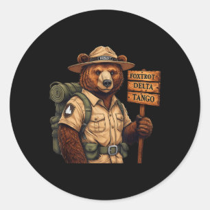 Foxtrots Delta Tangos Resist Bear National Forest Runder Aufkleber