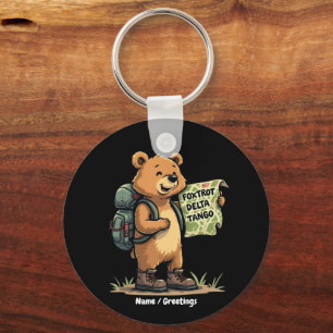 Foxtrots Deltas Tangos Funny Bear Retro Graphic Schlüsselanhänger