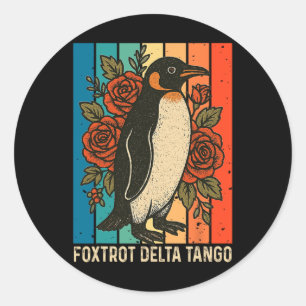 Foxtrots Deltas Tangos Pinguine Anti Trump 4 Runder Aufkleber