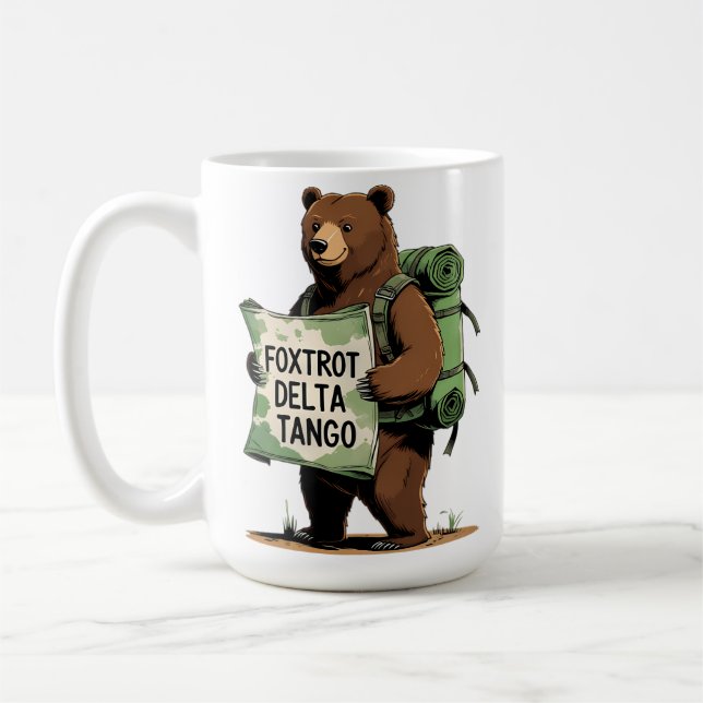Foxtrots Deltas Tangos Resist Bear Funny Fdt Natio Kaffeetasse (Links)