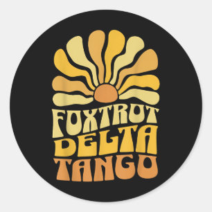 Foxtrots Deltas Tangos Retro Vintage Boho Ästhetik Runder Aufkleber