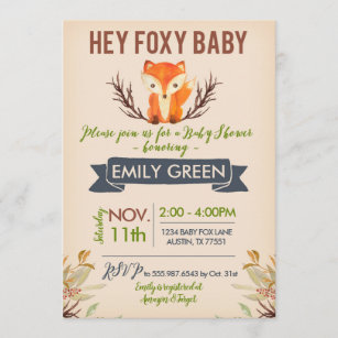 Foxy Babyparty-Einladungs-WaldwaldFox Einladung