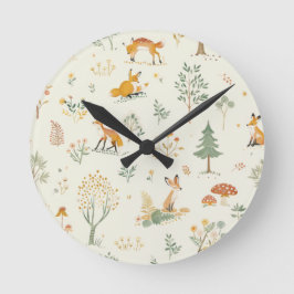 "Foxy Charm Wall Clock" Runde Wanduhr