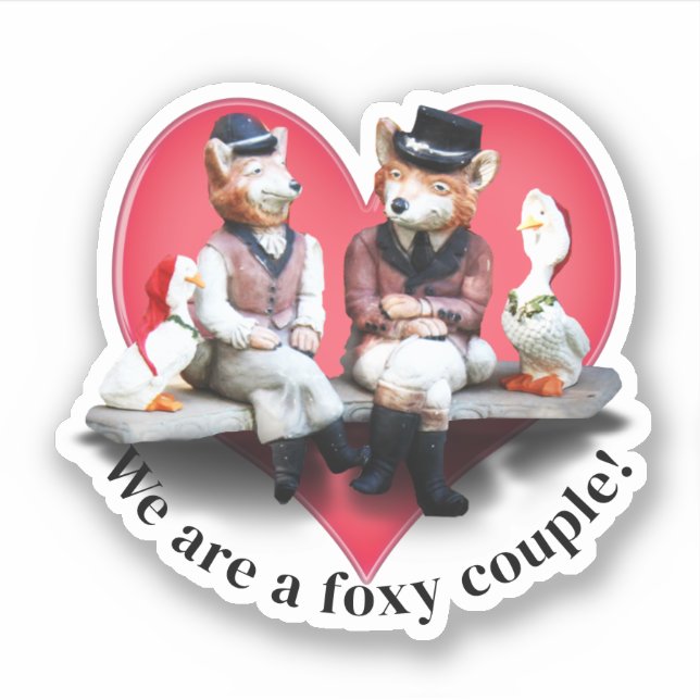 Foxy Couple Valentine's Day Aufkleber (Vorderseite)