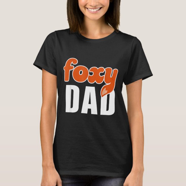 Foxy Dad Shirt Funny Father Gift Cute Fox Cartoon  (Vorderseite)