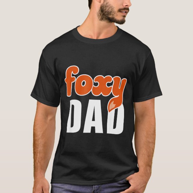 Foxy Dad Shirt Funny Father Gift Cute Fox Cartoon  (Vorderseite)