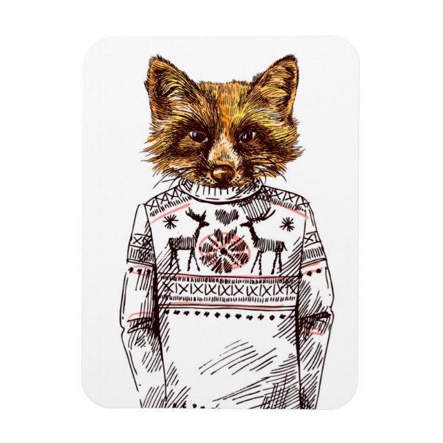 Foxy Dressed Fox Magnet (Vertikal)