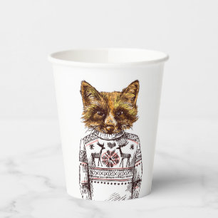 Foxy Dressed Fox Pappbecher