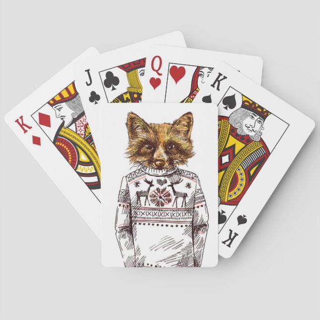 Foxy Dressed Fox Spielkarten (Rückseite)