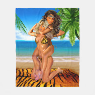 Foxy Dschungel-Ringkämpfer Fleecedecke