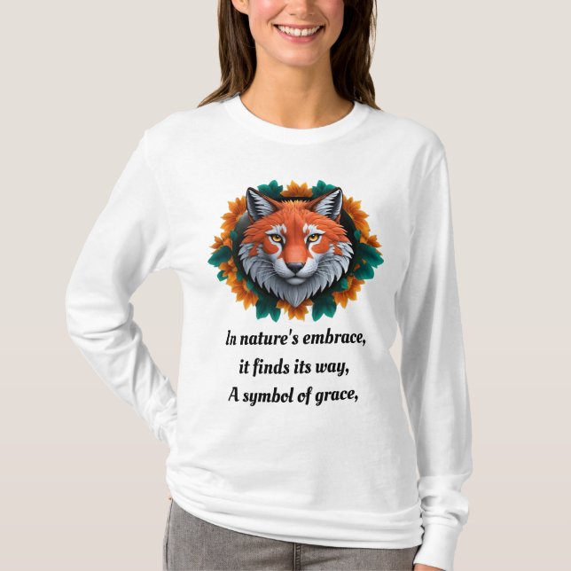 "Foxy-Flair: Lebhafter Fox-T - Shirt" T-Shirt (Vorderseite)