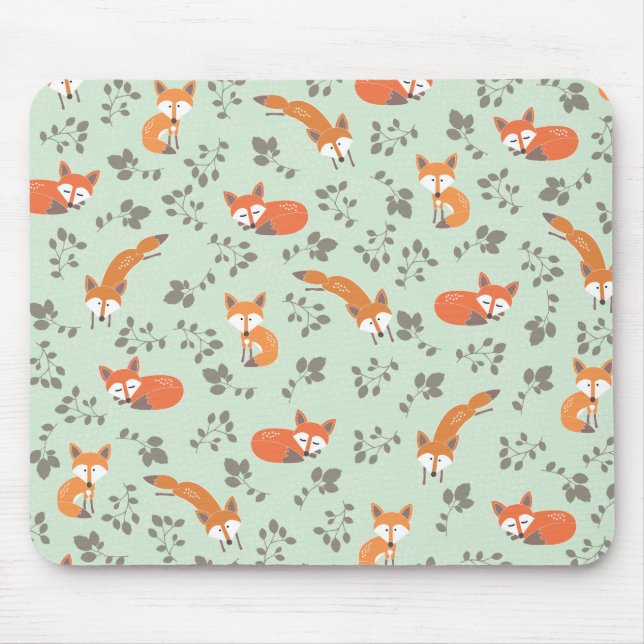 Foxy Floral Pattern Mousepad (Vorne)
