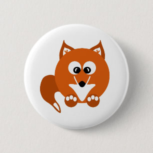 Foxy Fox-Cartoon-Knopf-Abzeichen Button