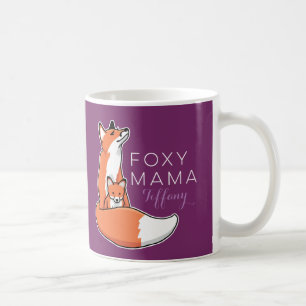 Foxy Fox-Mutter mit dem Baby, personalisiert Kaffeetasse