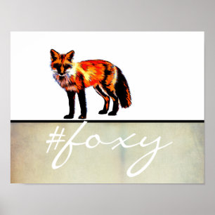 Foxy Fox Poster Wandkunst mit Text