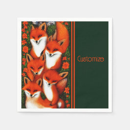 Foxy Fun Green Serviette