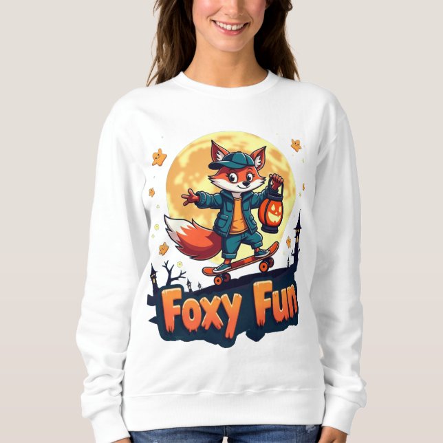 Foxy Fun Halloween Skate T-Shirt Sweatshirt (Vorderseite)