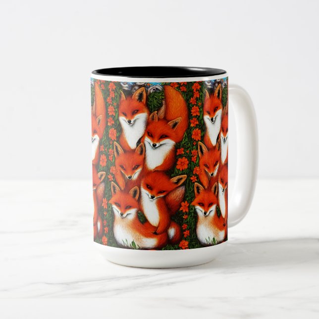 Foxy Fun Zweifarbige Tasse (VorderseiteRechts)