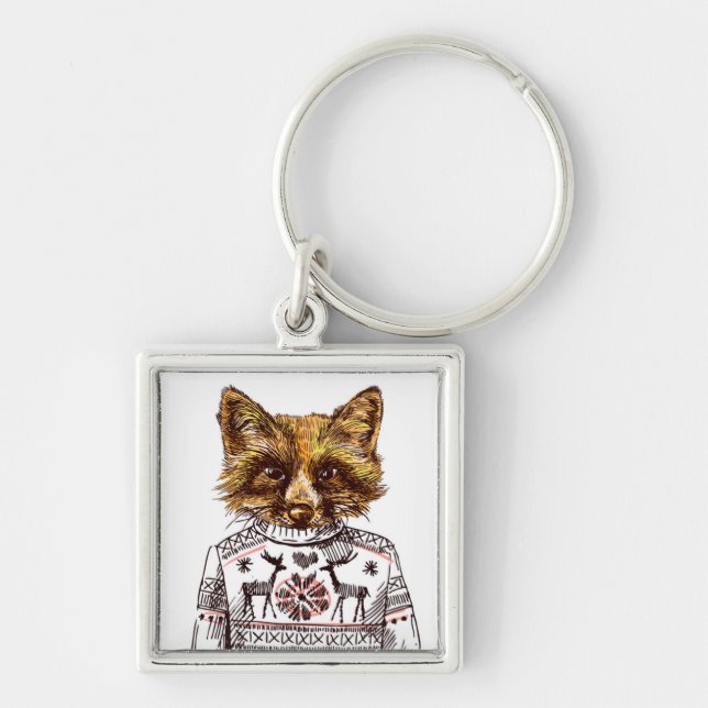 Foxy gekleideter Fox Schlüsselanhänger (Vorne)