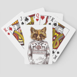 Foxy gekleideter Fox Spielkarten